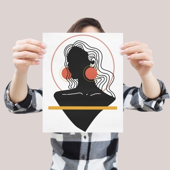 Modern Abstract Woman Wall Art Print Unframed - Picture 6 of 10